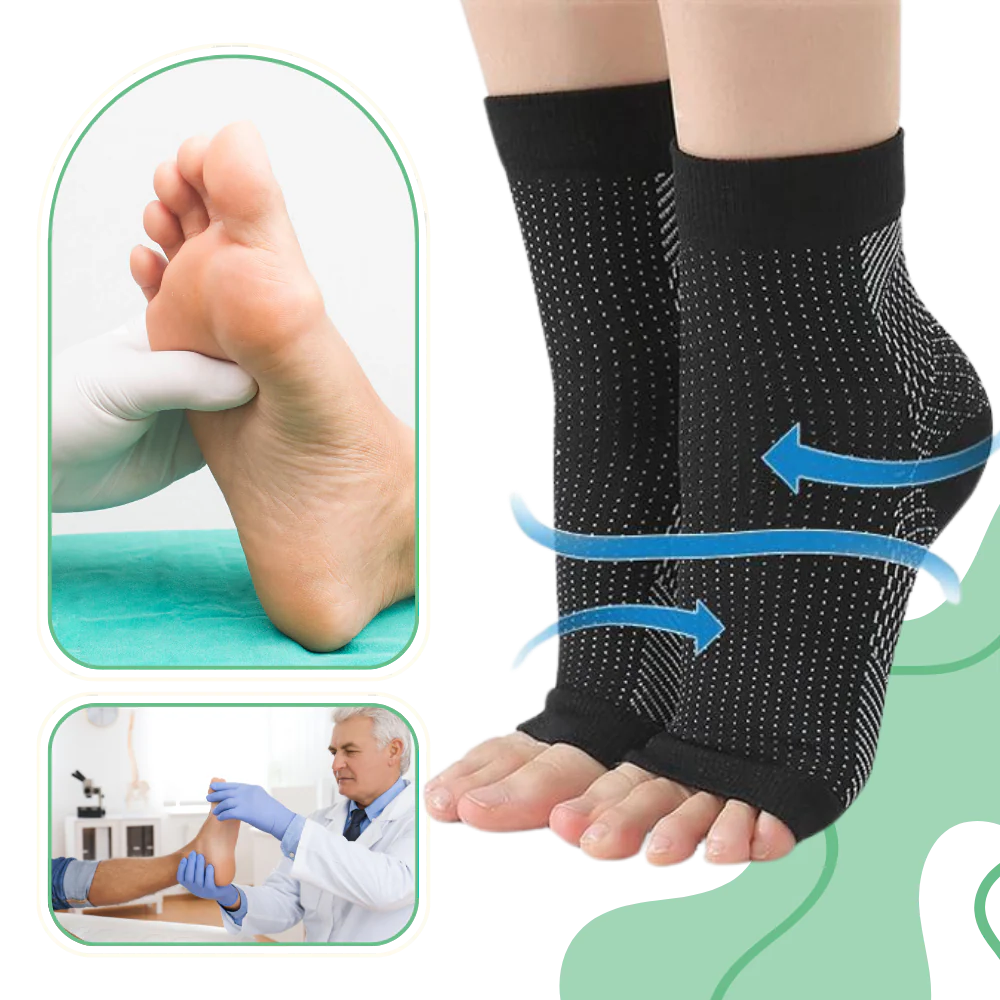 Compression Support Socks with Open-Toe Design and Non-Slip Fit