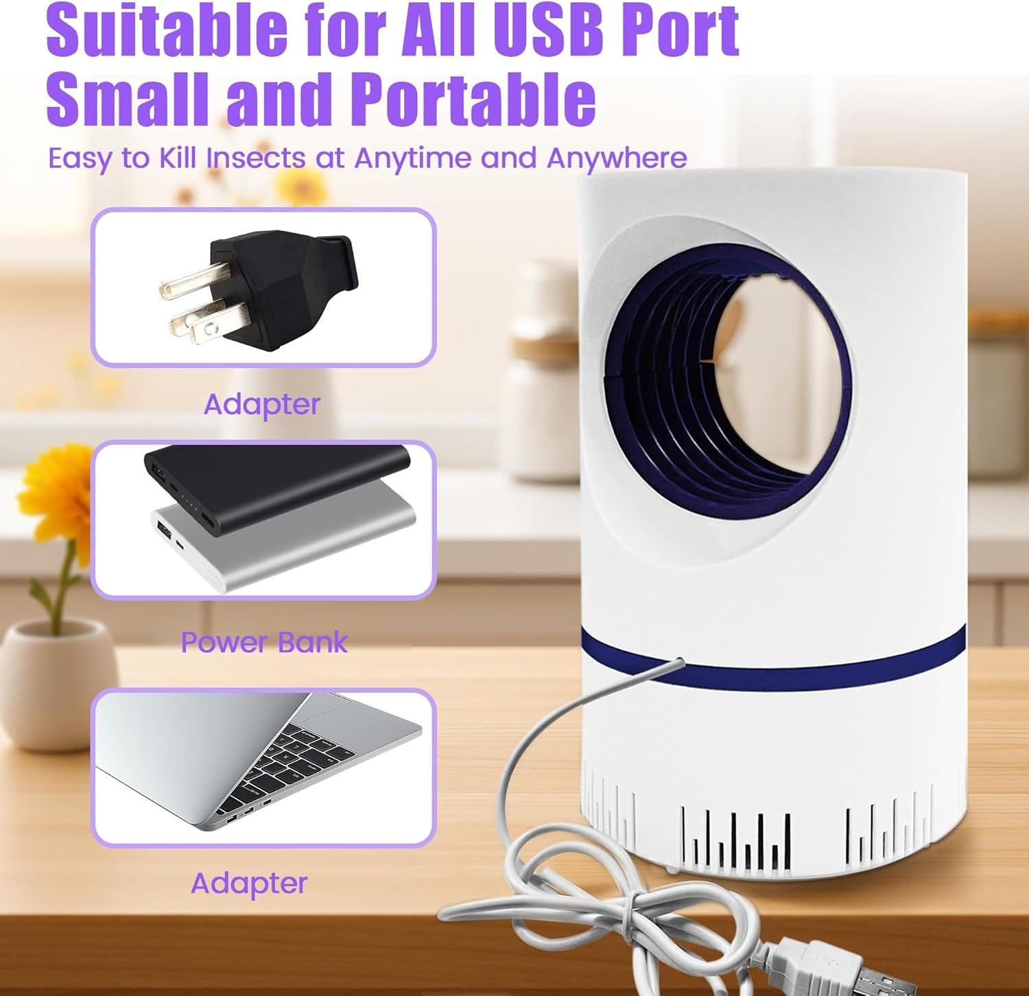 UV Light Insect Trap - Indoor/Outdoor Mosquito Fly Killer