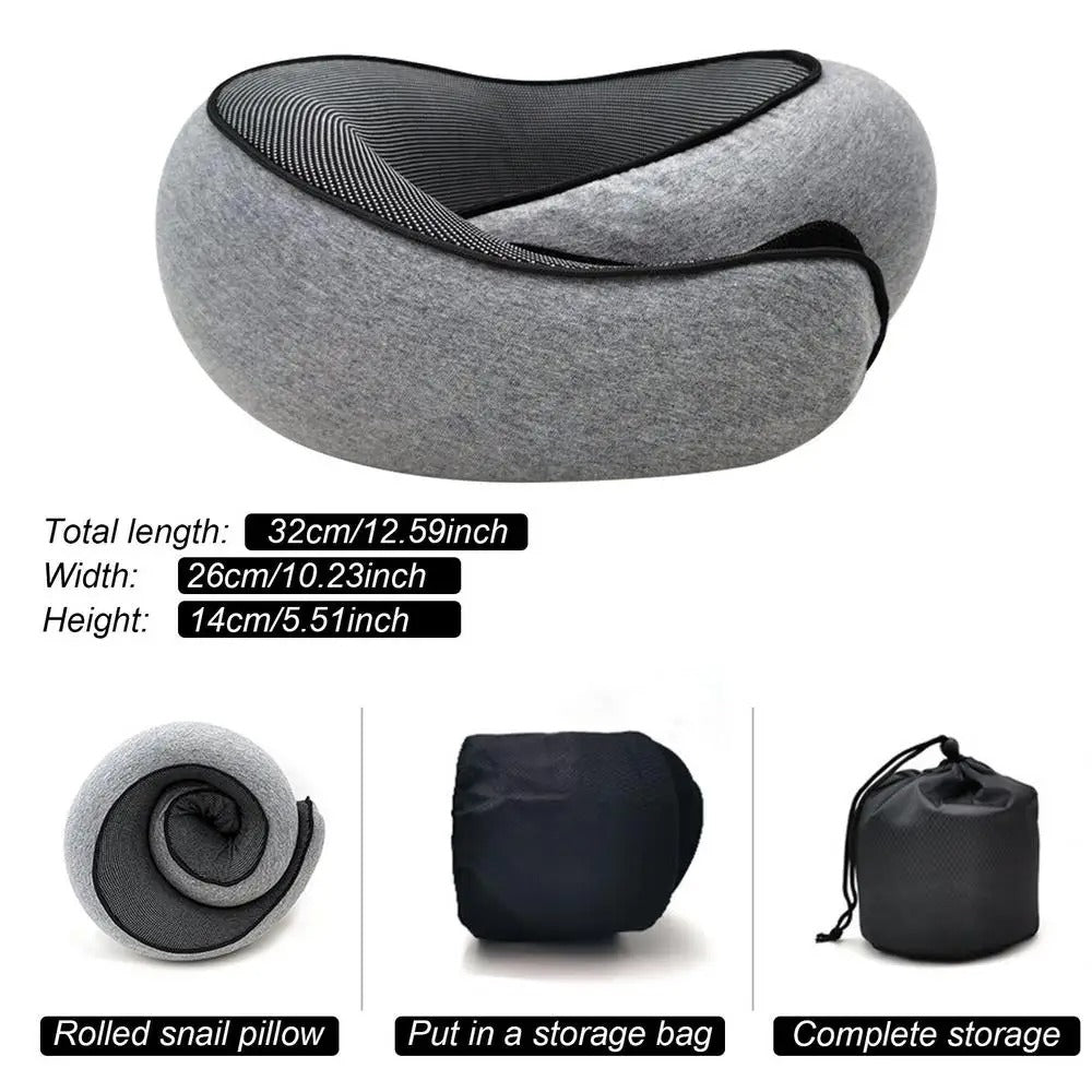 Ergonomic Travel Neck Pillow – Memory Foam Support for Airplane & Car