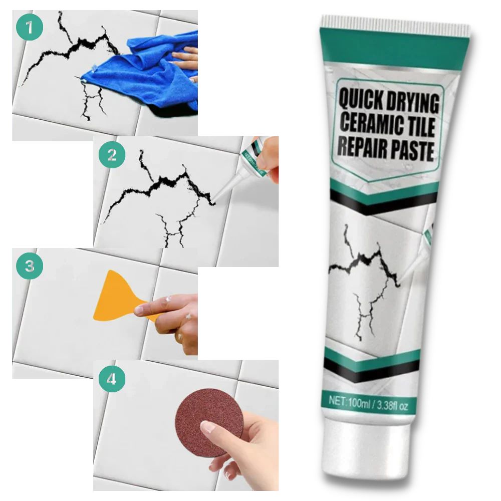Ceramic Tile Repair Paste Kit for Cracks Chips and Surface Repair