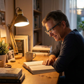 Adjustable Focus Glasses worn while reading