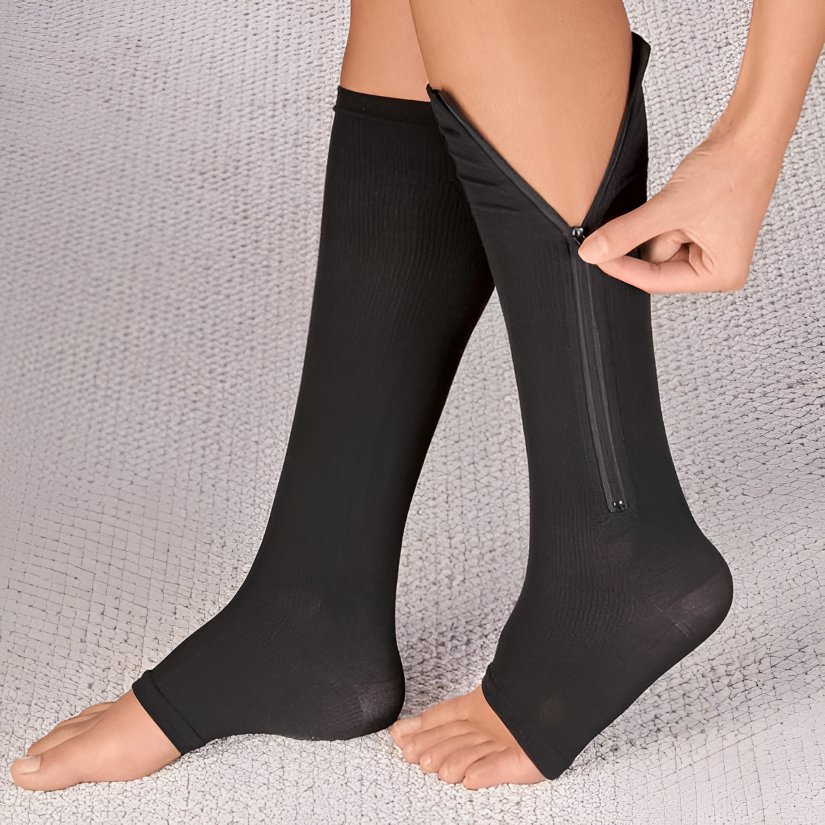 Zippered Compression Socks Support Stockings 20-30 mmHg