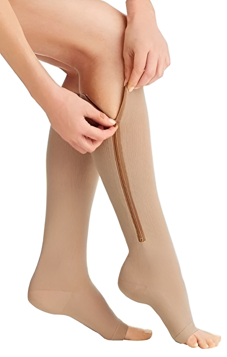 Zippered Compression Socks Support Stockings 20-30 mmHg
