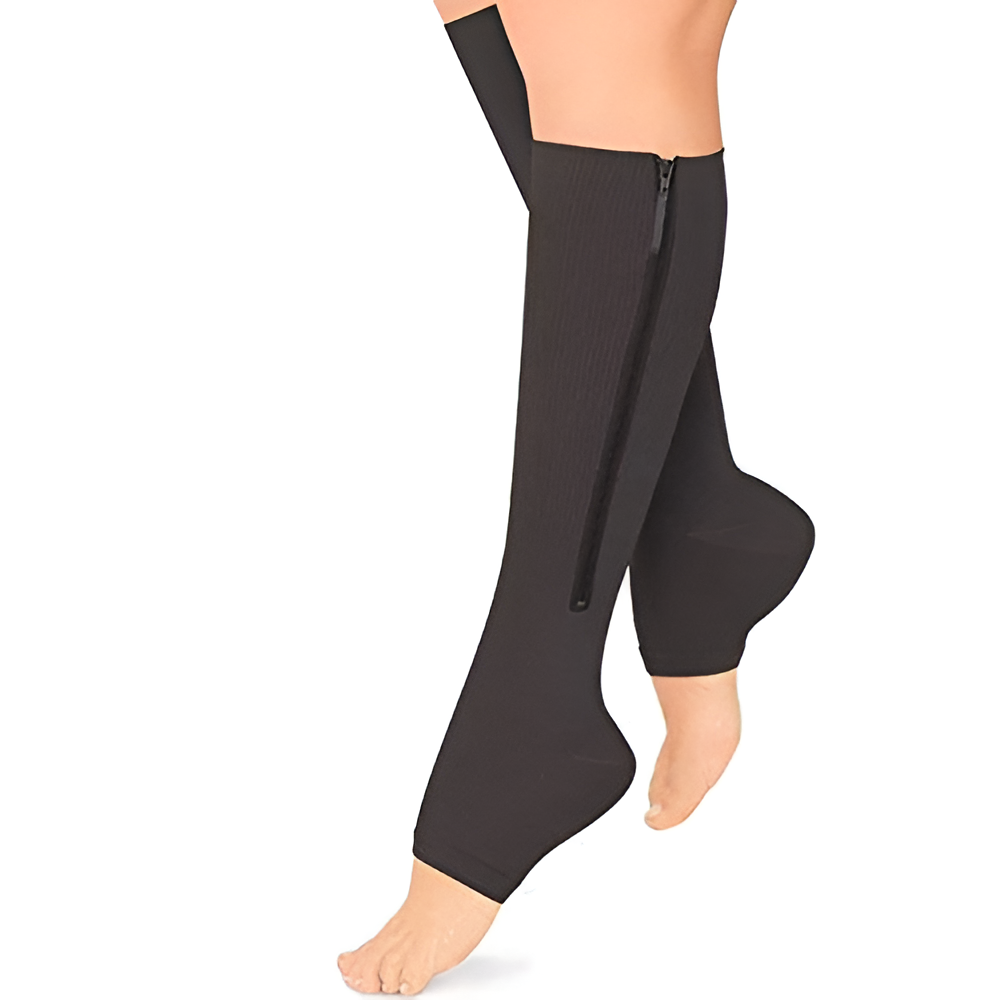 Zippered Compression Socks Support Stockings 20-30 mmHg