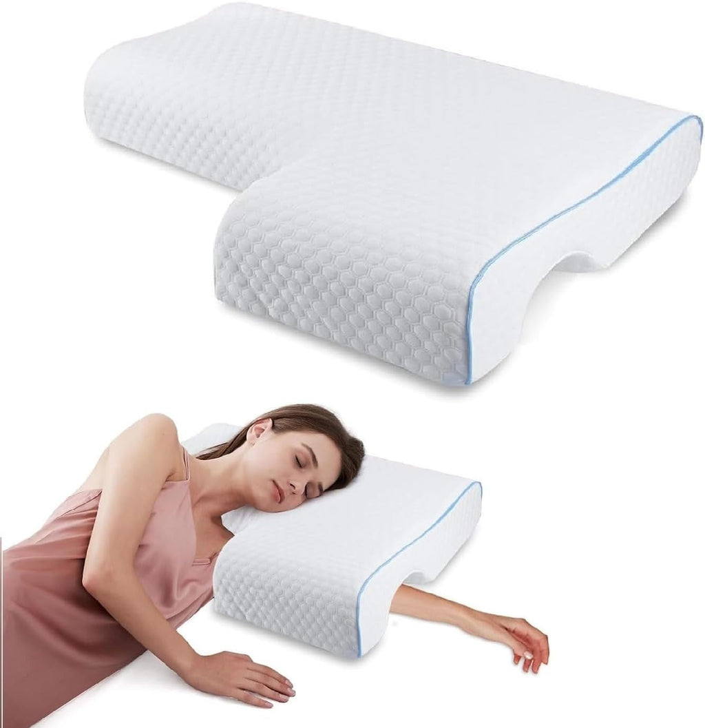 Orthopedic Couple Pillow With Arm-Tunnel For Cuddling