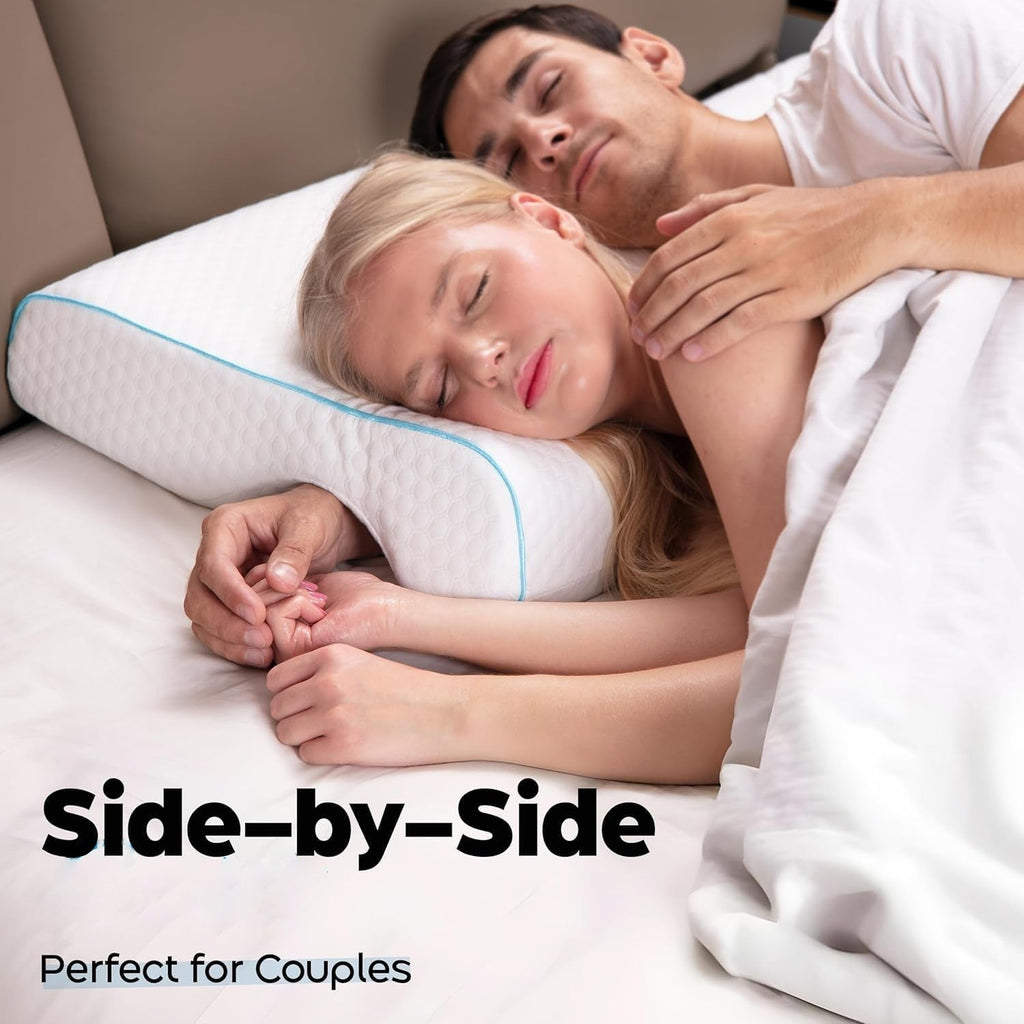 Orthopedic Couple Pillow With Arm-Tunnel For Cuddling