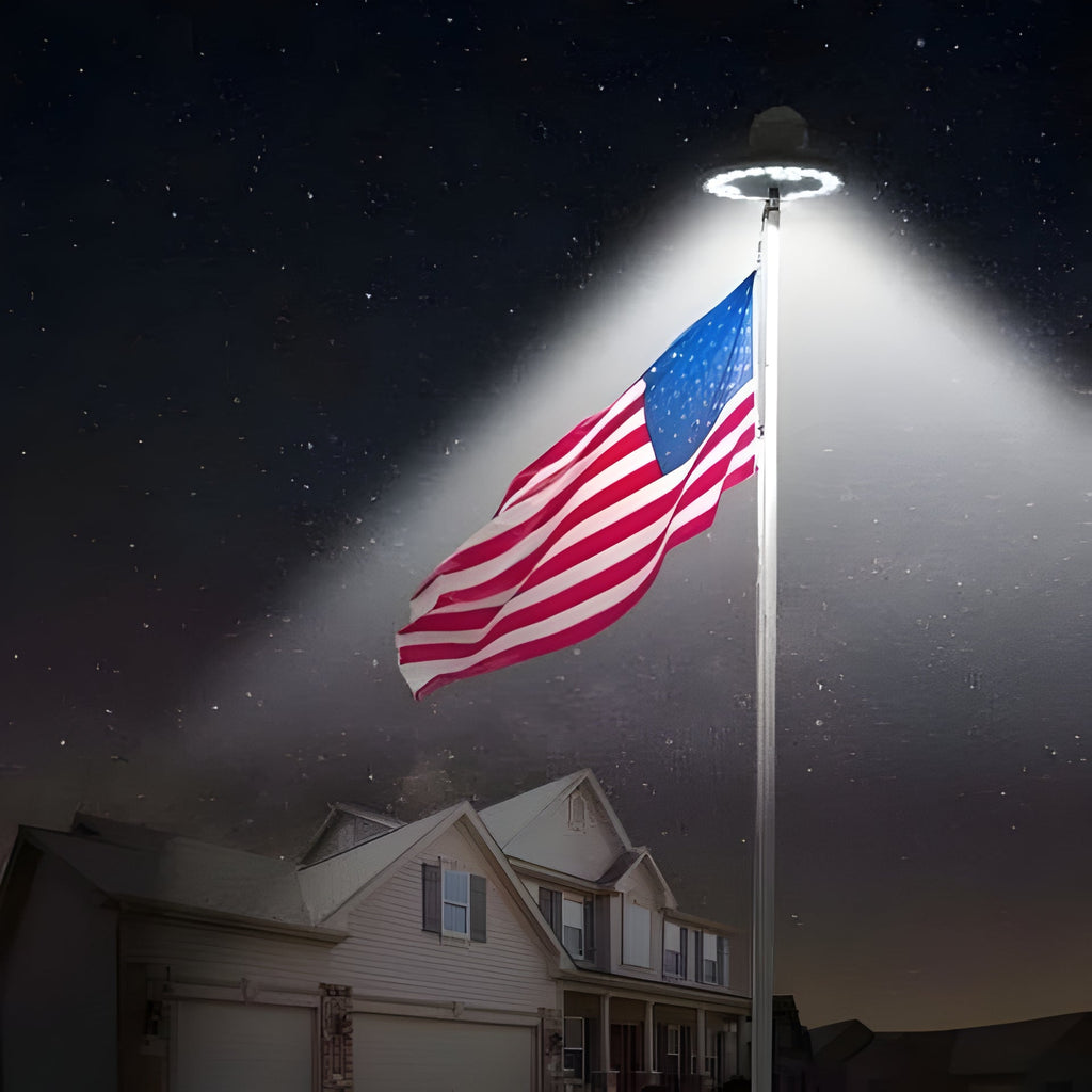Solar Powered Flagpole Lights - All Night Long Last Flag Pole Lights - LED