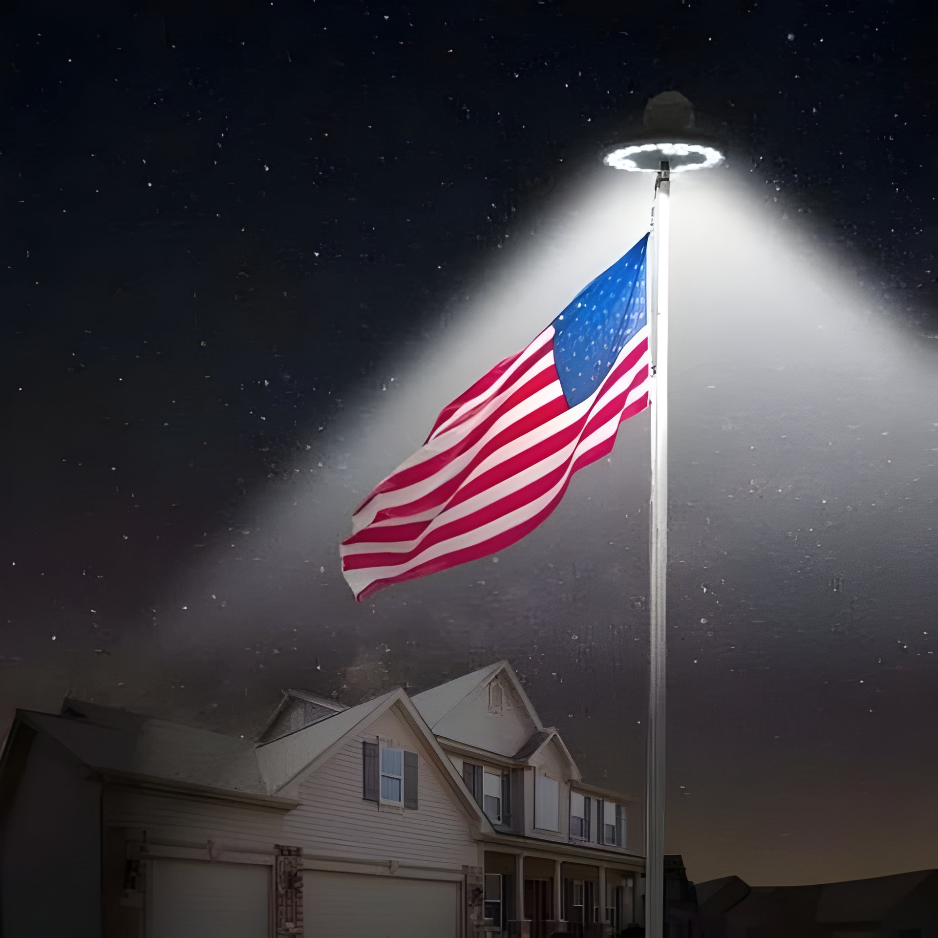 Solar Powered Flagpole Lights - All Night Long Last Flag Pole Lights - LED